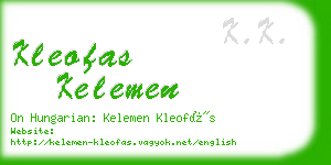 kleofas kelemen business card
